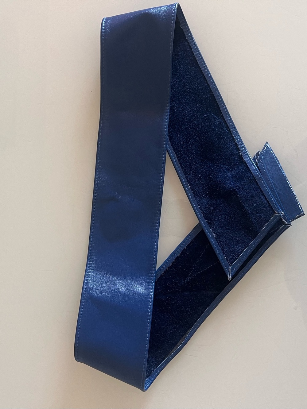 Boutique Blue Leather Statement Waist Belt Avant Garde Retro Wide Belt - Picture 6 of 12